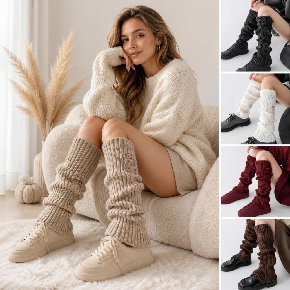 Boot Sock Slouchy - Warm Knit Leg Warmers Stretch Acrylic