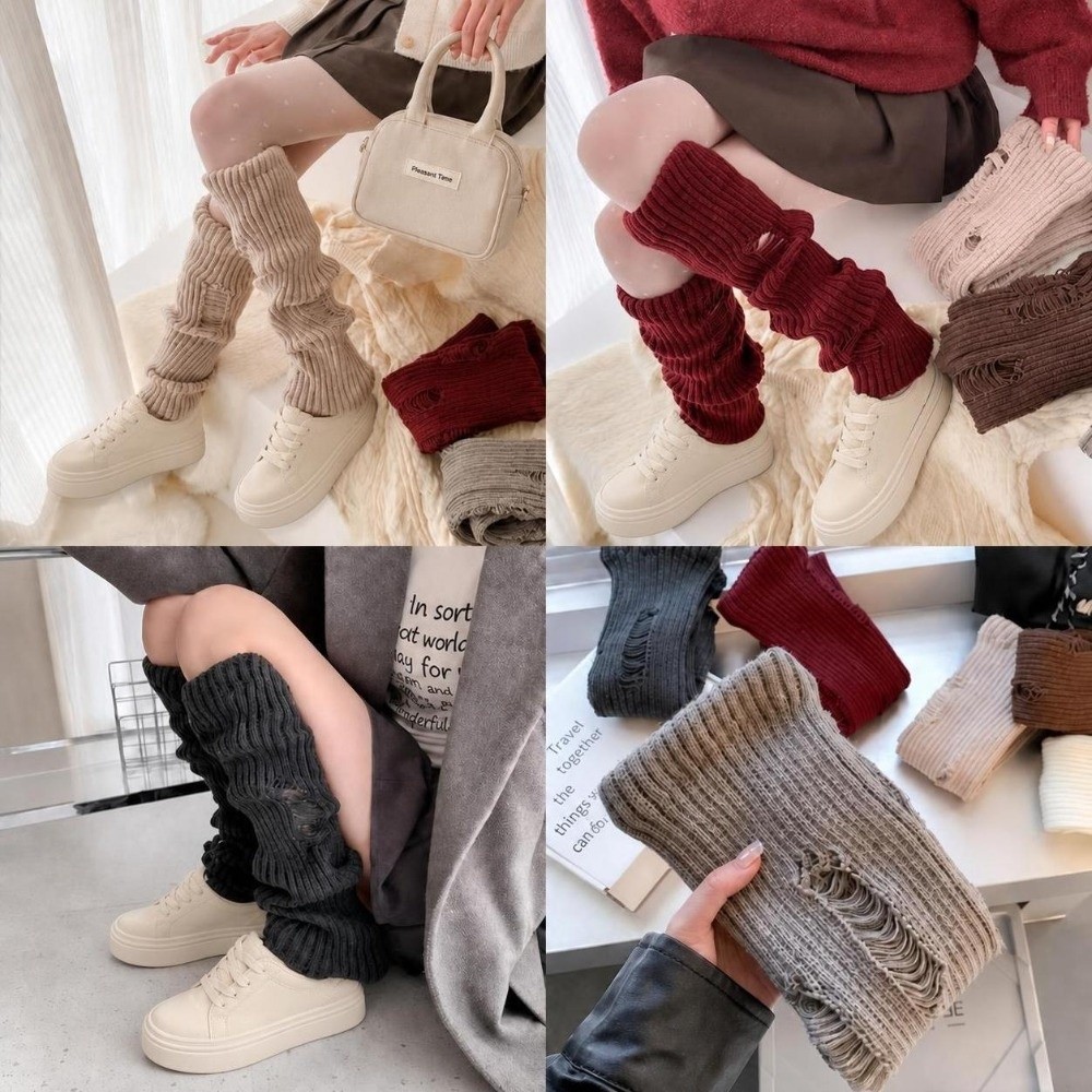 Warm Knit Leg Warmers Stretch  - Boot Sock Slouchy ulasan dan harga