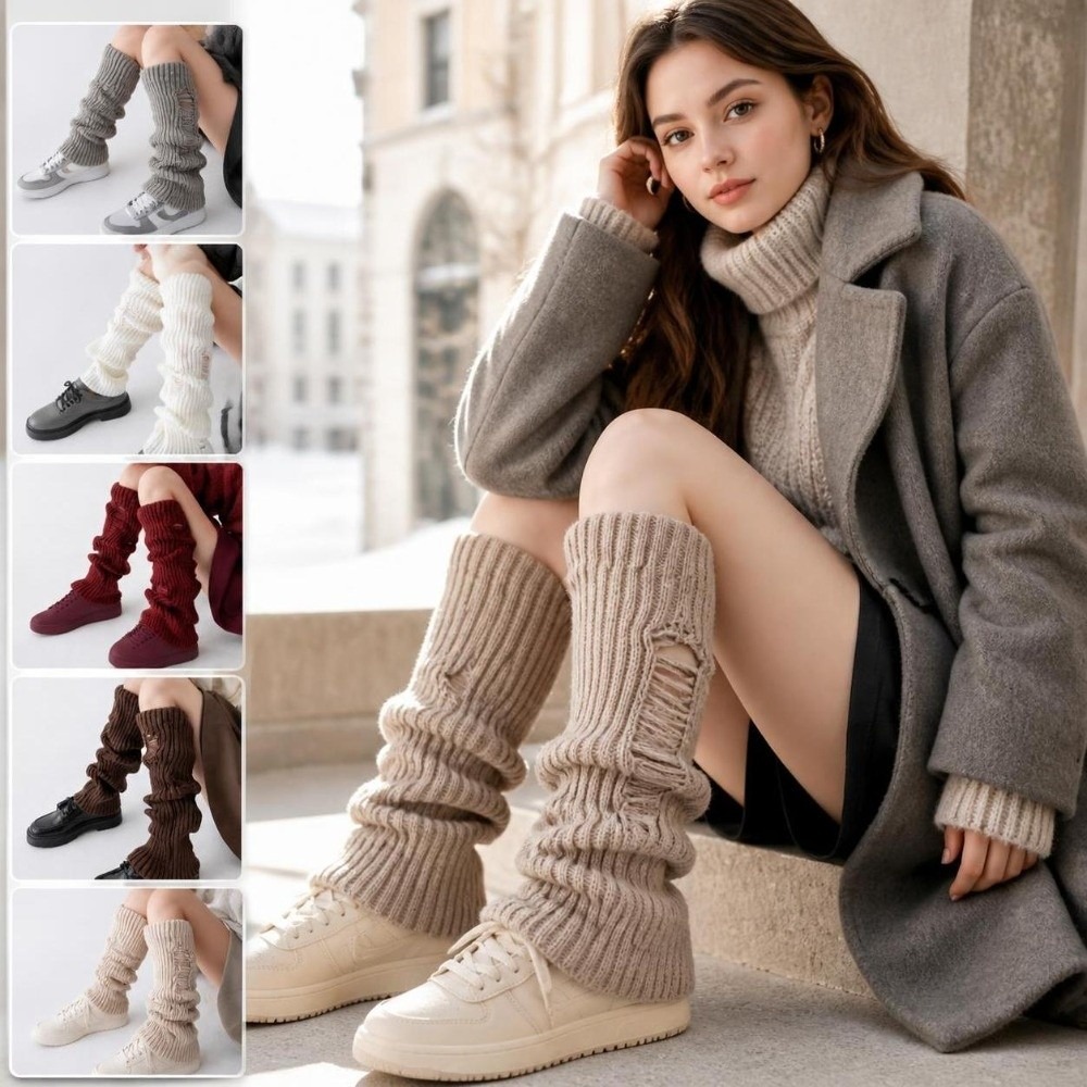 Warm Knit Leg Warmers Stretch  - Boot Sock Slouchy ulasan dan harga