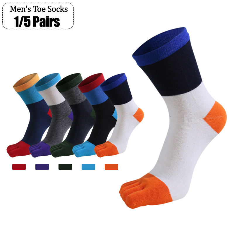 1/5 Pairs Men Five Finger Sock - Toe Sock Split ulasan dan harga