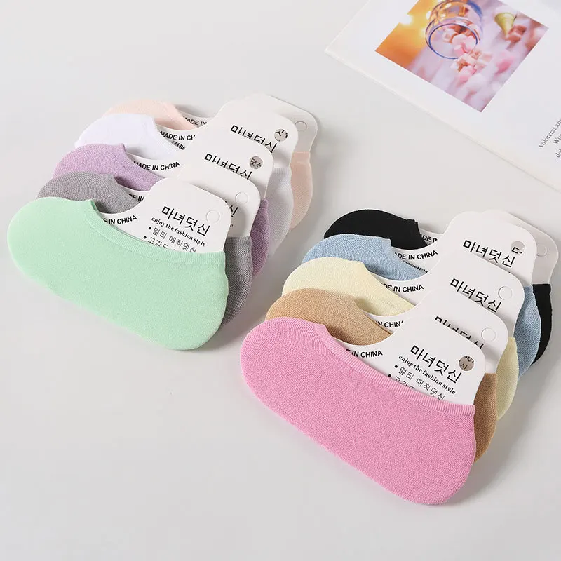 Summer Thin Colorful Girl Invi - Invisibility Sock Loafer ulasan dan harga