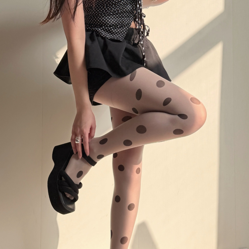 Retro Polka Dot Sheer Tights f - Tights Pantyhose Sheer ulasan dan harga