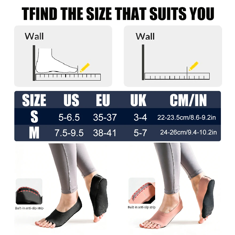 1Pair Toeless Yoga Socks for W - Grip Sock Yoga ulasan dan harga
