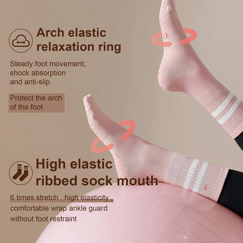 Yoga Pilates Socks with Grips  - Grip Sock Yoga ulasan dan harga