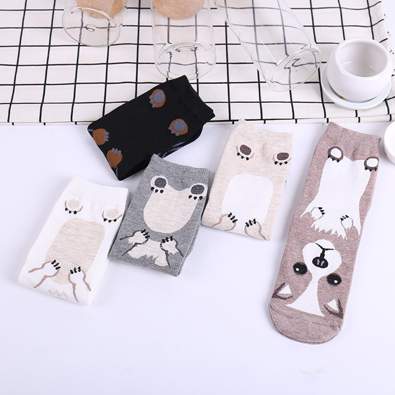 5 Pairs/pack Funny Cartoon Dog - Cotton Crew Sock Pack ulasan dan harga