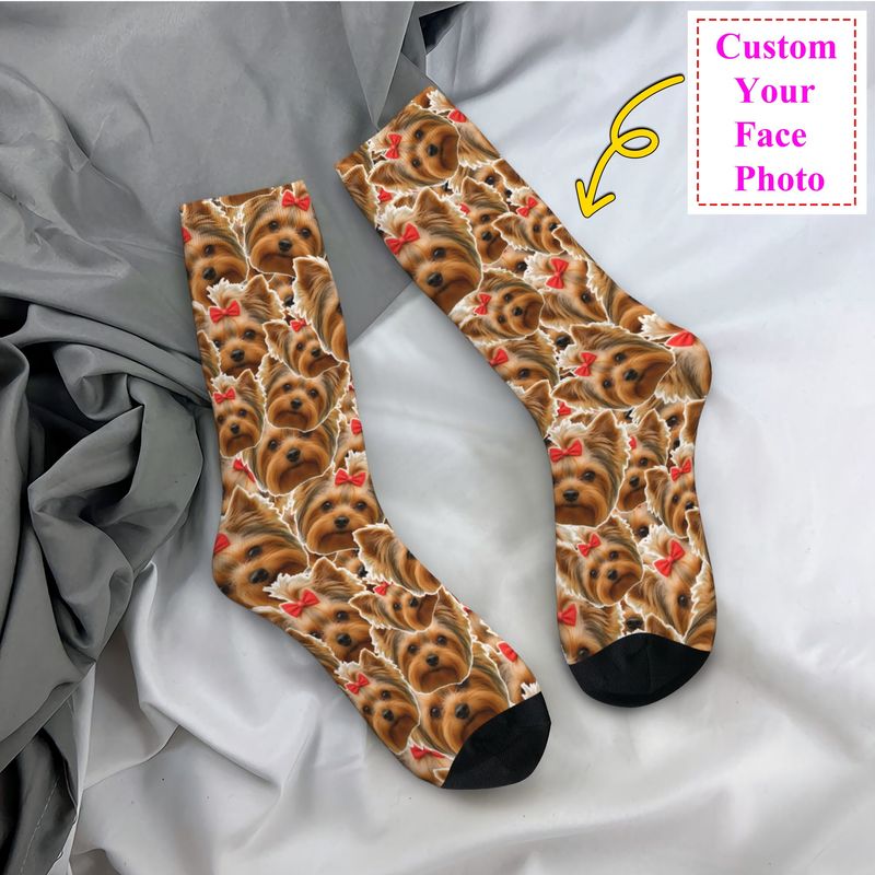 Cute Mens Personalized Dog Fac - Dress Sock Men ulasan dan harga