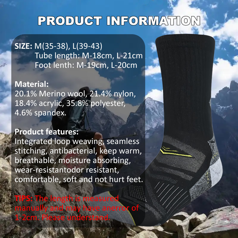 Outdoor Hiking Merino Wool Soc - Wool Hiking Sock ulasan dan harga